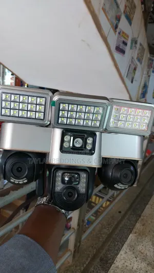 3 Lens Electric PTZ Camera System | 360° Outdoor Smart CCTV