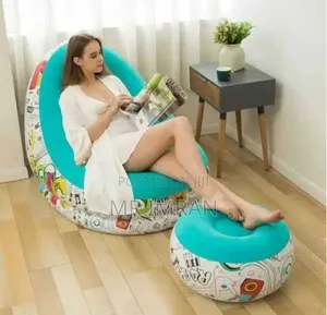 Graffiti-Patterned Inflatable Lazy Sofa Chair Set