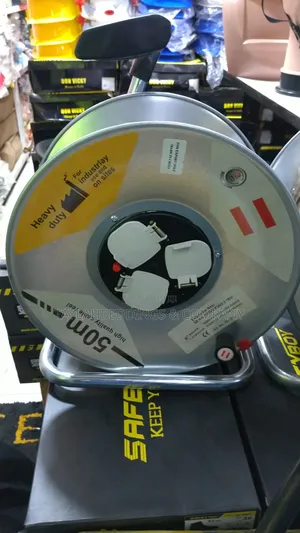3 Plugs Electric Cable Reel 50m Heavy Duty Industrial or Site Use