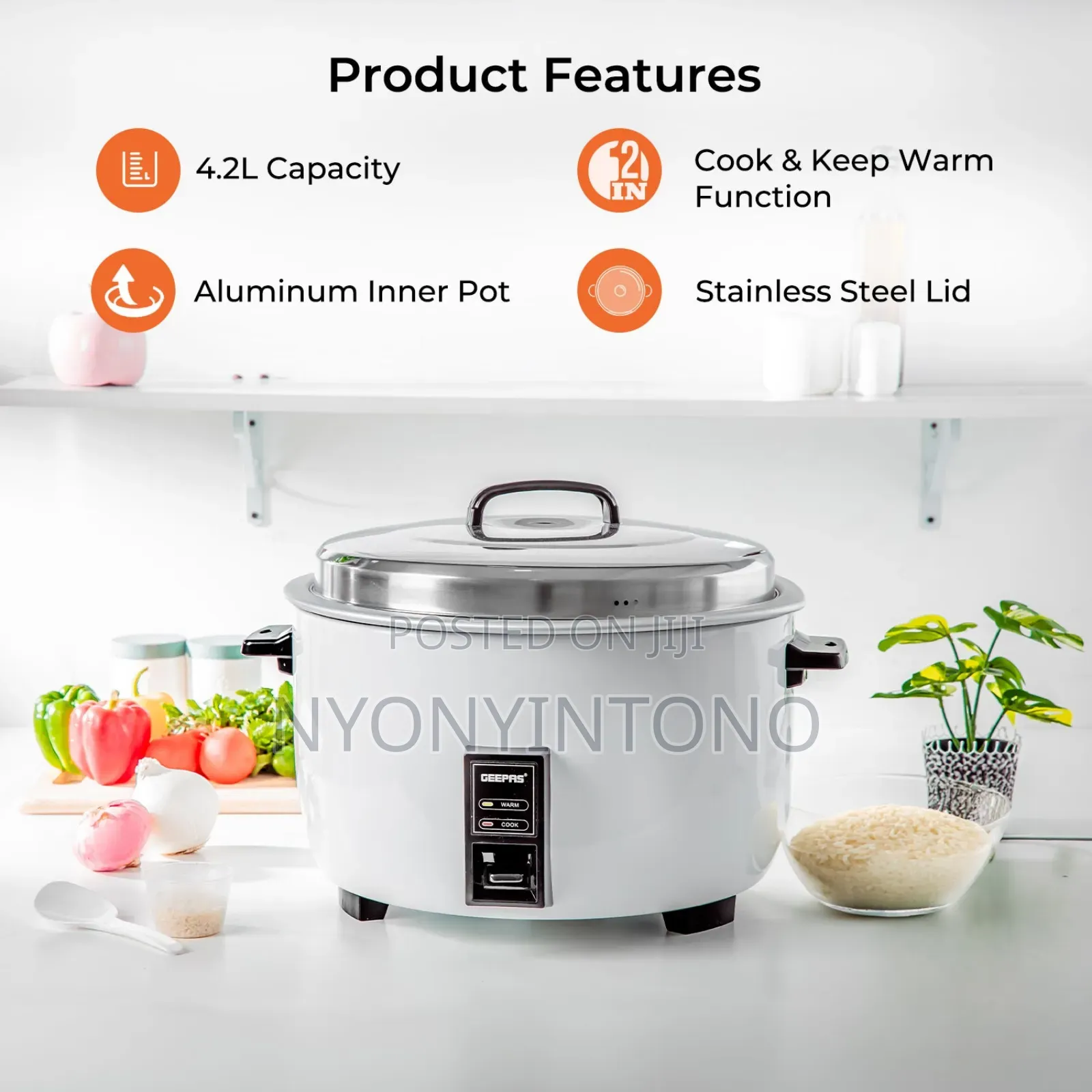 Geepas 4.2liters Electric Automatic Rice Cooker