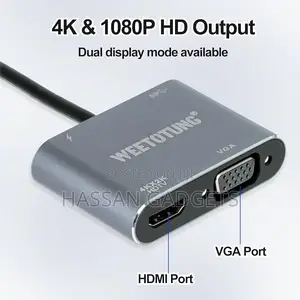 Type C to Pd Hd,Vga, Usb Adapter 4in 1