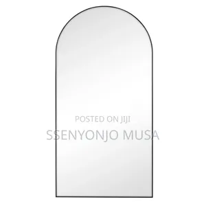 Wall Mounted XXL Arch Full-Length Mirror 200x90cm – Black Frame
