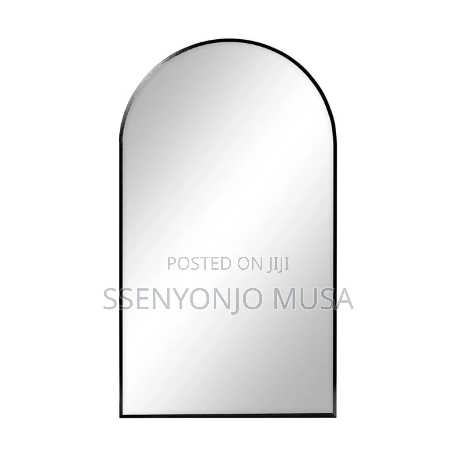 Wall Mounted XXL Arch Full-Length Mirror 180x110cm – Black Frame