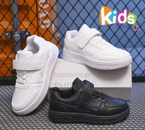 Kids White/Black Sneakers