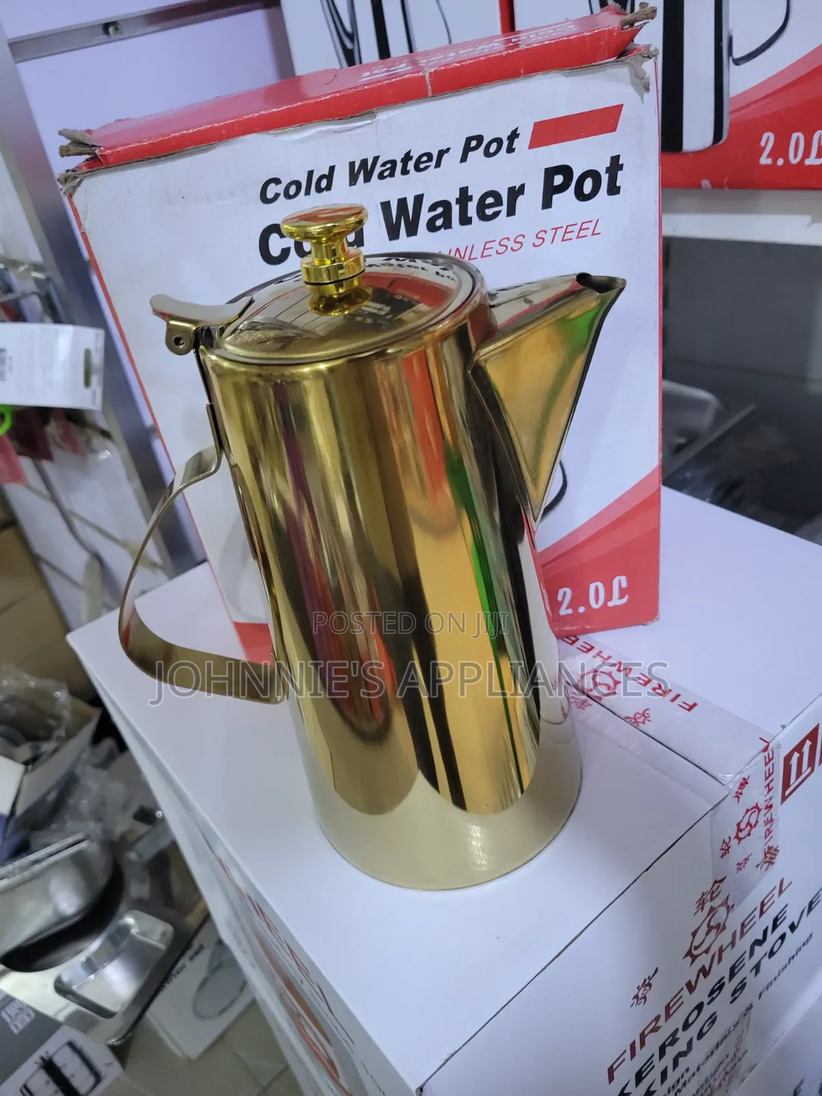 2l Gold Stainless Steel Cold or Hot Tea Pot