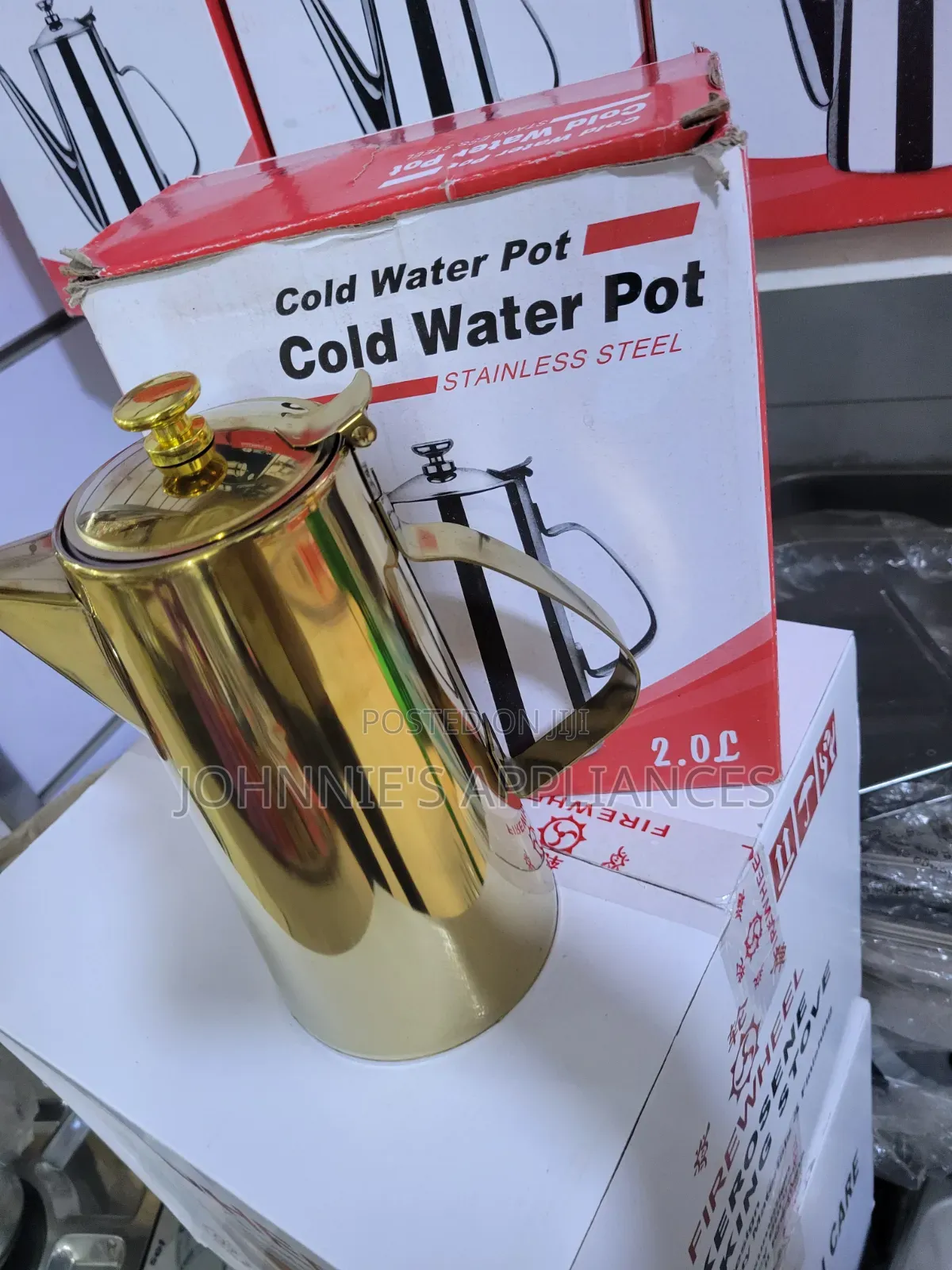 2l Gold Stainless Steel Cold or Hot Tea Pot