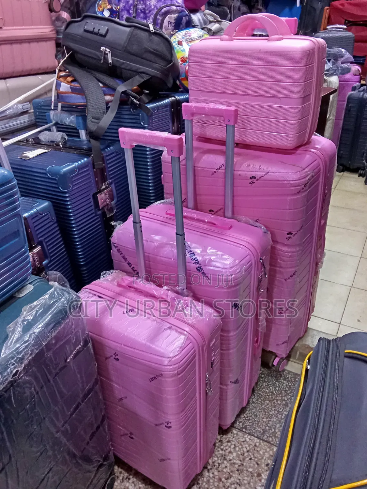 4pc Good Plastic Rubber Suitcases