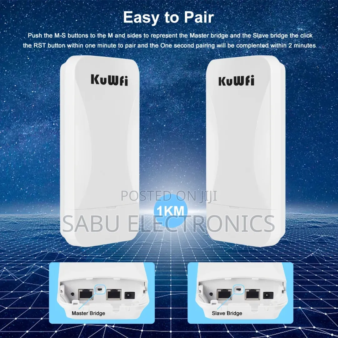 Kuwfi Wireless Budge 1–3km Point-to-Point Internet Extender Waterproof