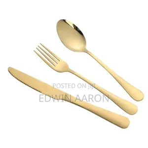 36pcs Premium Steel Gold Finish Cutlery Set