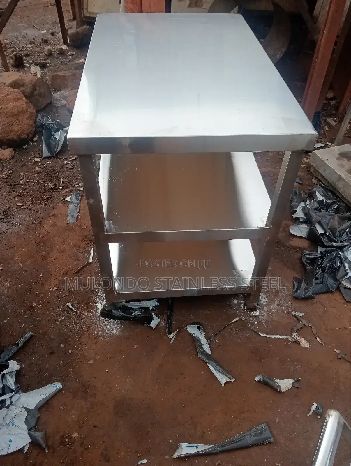 3_ Tray Stainless Steel Working Table