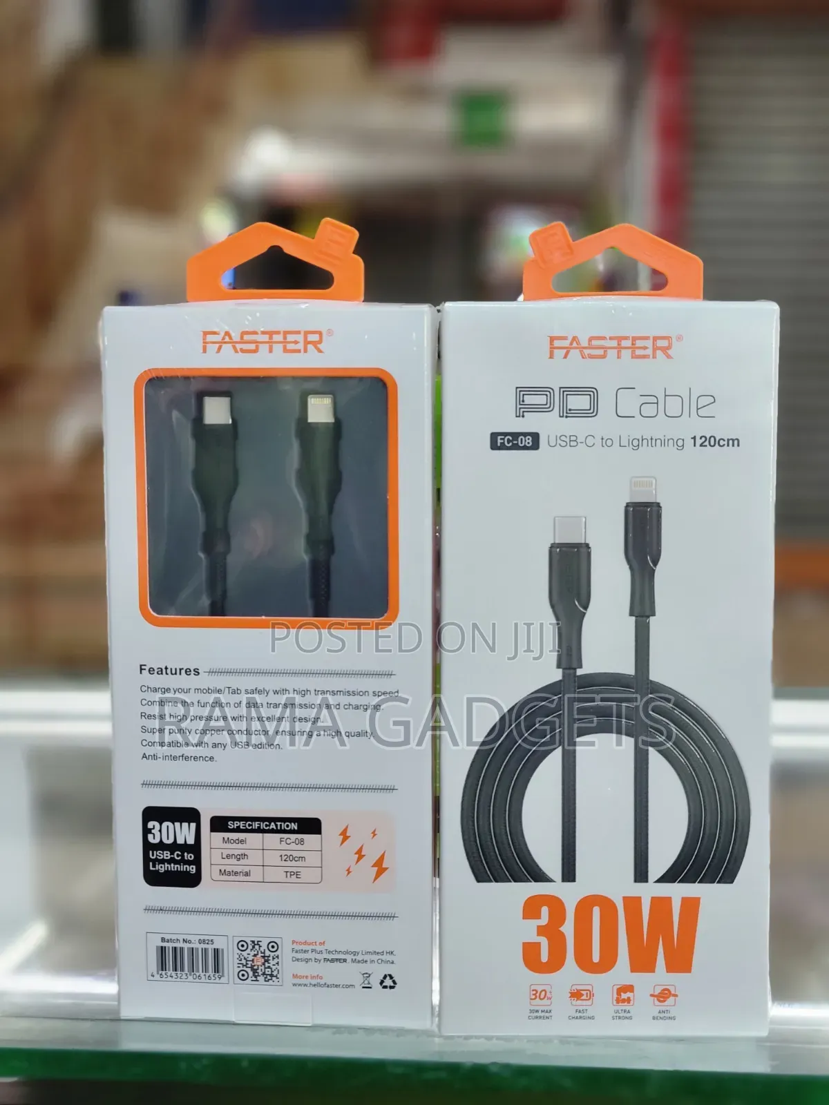 Faster Fc-08 Usb-C to Lightning Cable Designed for Fast Charging