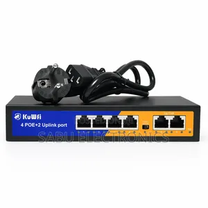 Kuwfi 6-Port Poe Switch (4 Poe + 2 Uplink) – 60w Built-in Power Supply