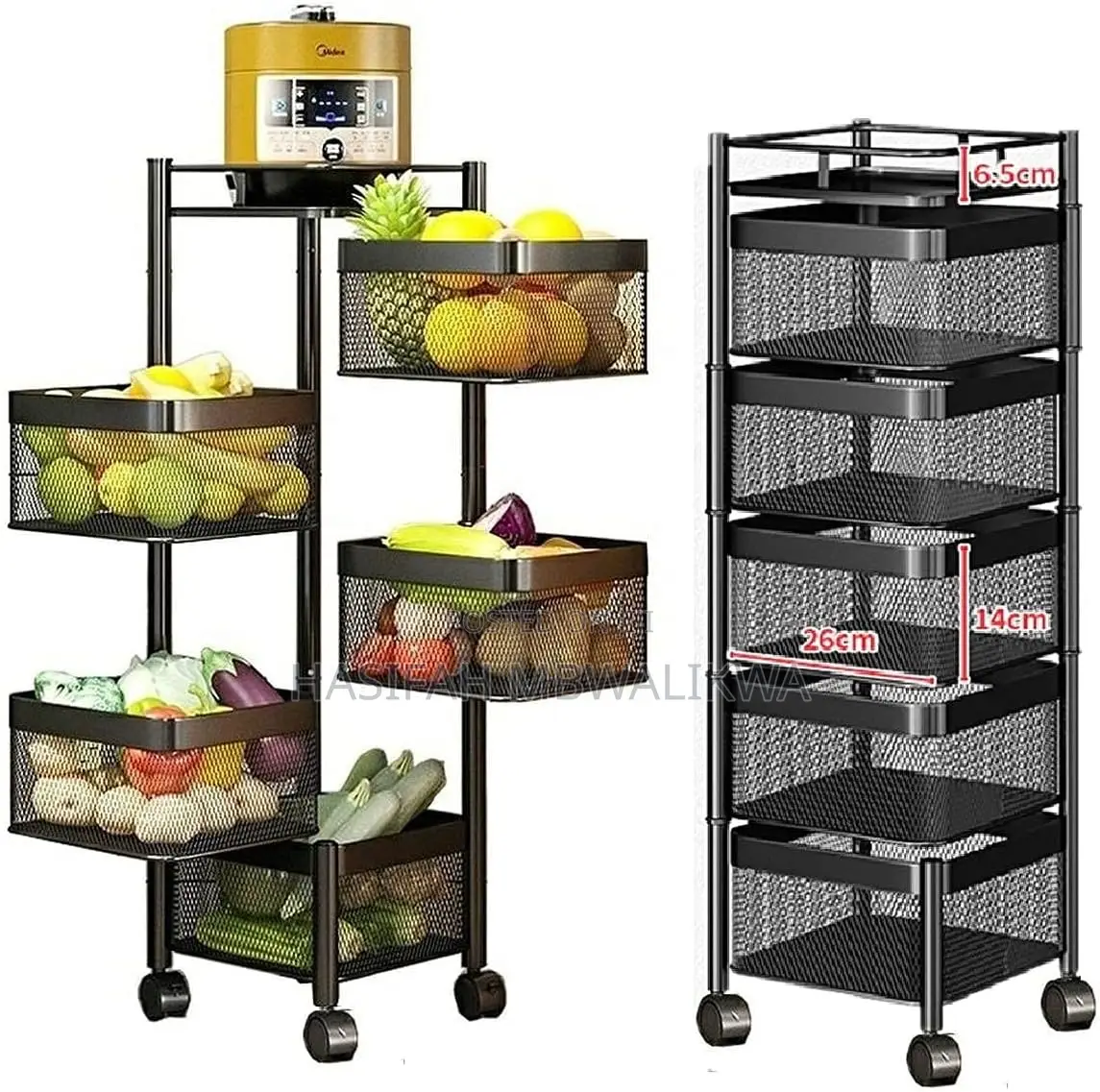Metallic Food Storage Rack 5 Layers