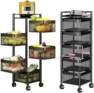 Metallic Food Storage Rack 5 Layers