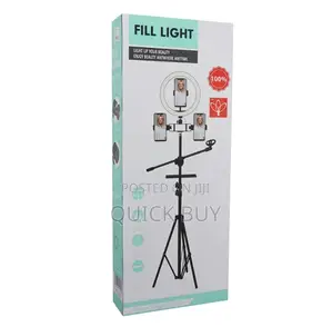 Ringlight With Stand and Microphone Stand Set Up