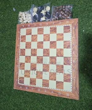 45x45cm Foldable Wooden 2in1 Chess Draft Board