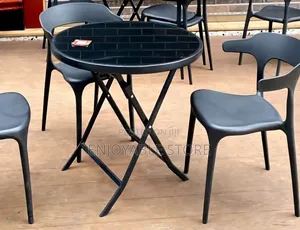 2pcs Dining Plastic Chairs and Foldable Table