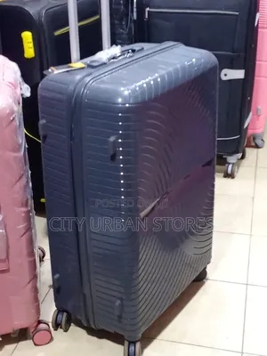 Medium Gray Color Plastic Rubber Suitcase