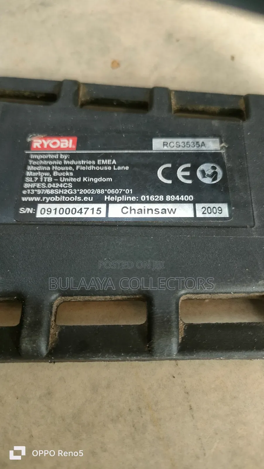 Uk Used Ryobi Rcs3535cb Petrol Chainsaw.