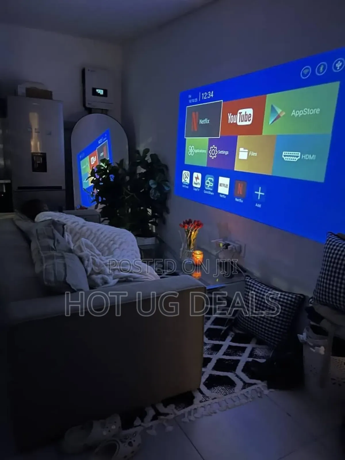Smart Projector With Android Tv, Wifi Bluetooth Projector Supported