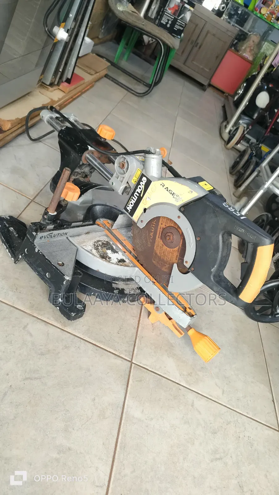 Uk Used Evolution Rage3 Sliding Compound Mitre Saw, Laser Guided.