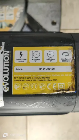 Uk Used Evolution Rage3 Sliding Compound Mitre Saw, Laser Guided.