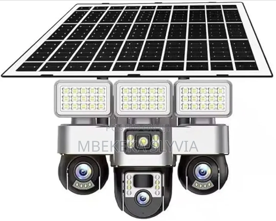 3 Lens Solar PTZ Camera System/360-Degree Outdoor Smart CCTV