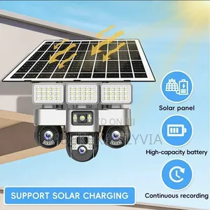 3 Lens Solar PTZ Camera System/360-Degree Outdoor Smart CCTV