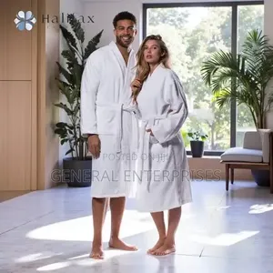 Generic White Shawl Collar Bathrobe