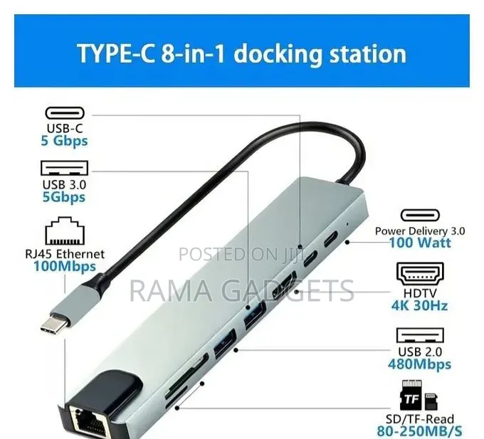 Heatz Zt101 Type-C 8 in 1 Hub.
