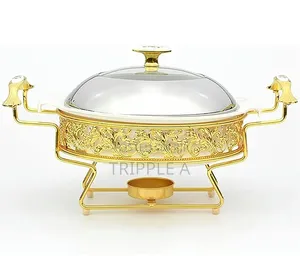 Round Golden Pattern Chafing Dish Buffet Set 28cm