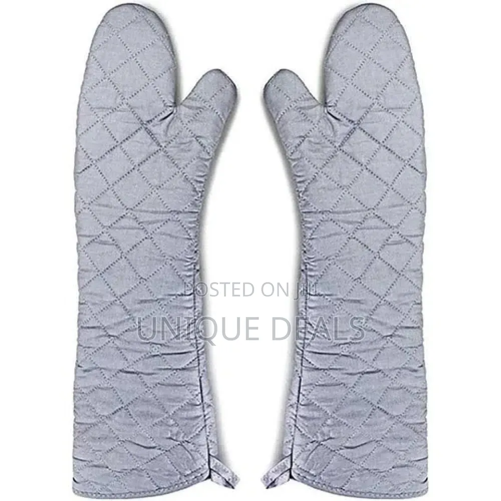 Silver Coated Extra Long Oven Gloves Heat Resistant