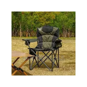 Folding Camping Chair With Integrated Cooler and Cup Holder