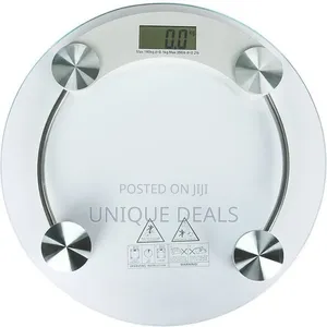 Round Shape 8 Mm Glass Weighing Scale Digital Bathroom Weight Scale