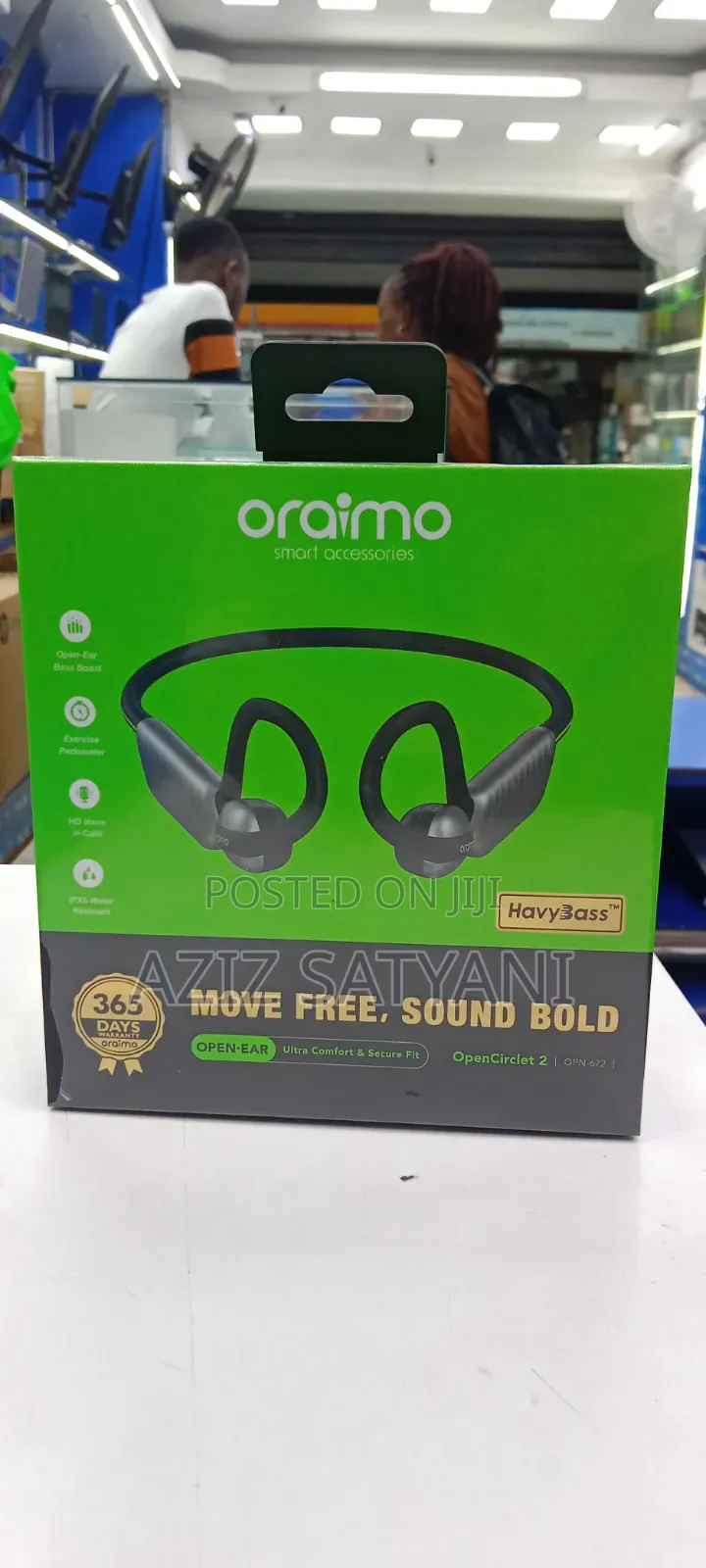 100% Oraimo Opencirclet 2 Ipx5 Steps Tracking Open-Ear Earphones