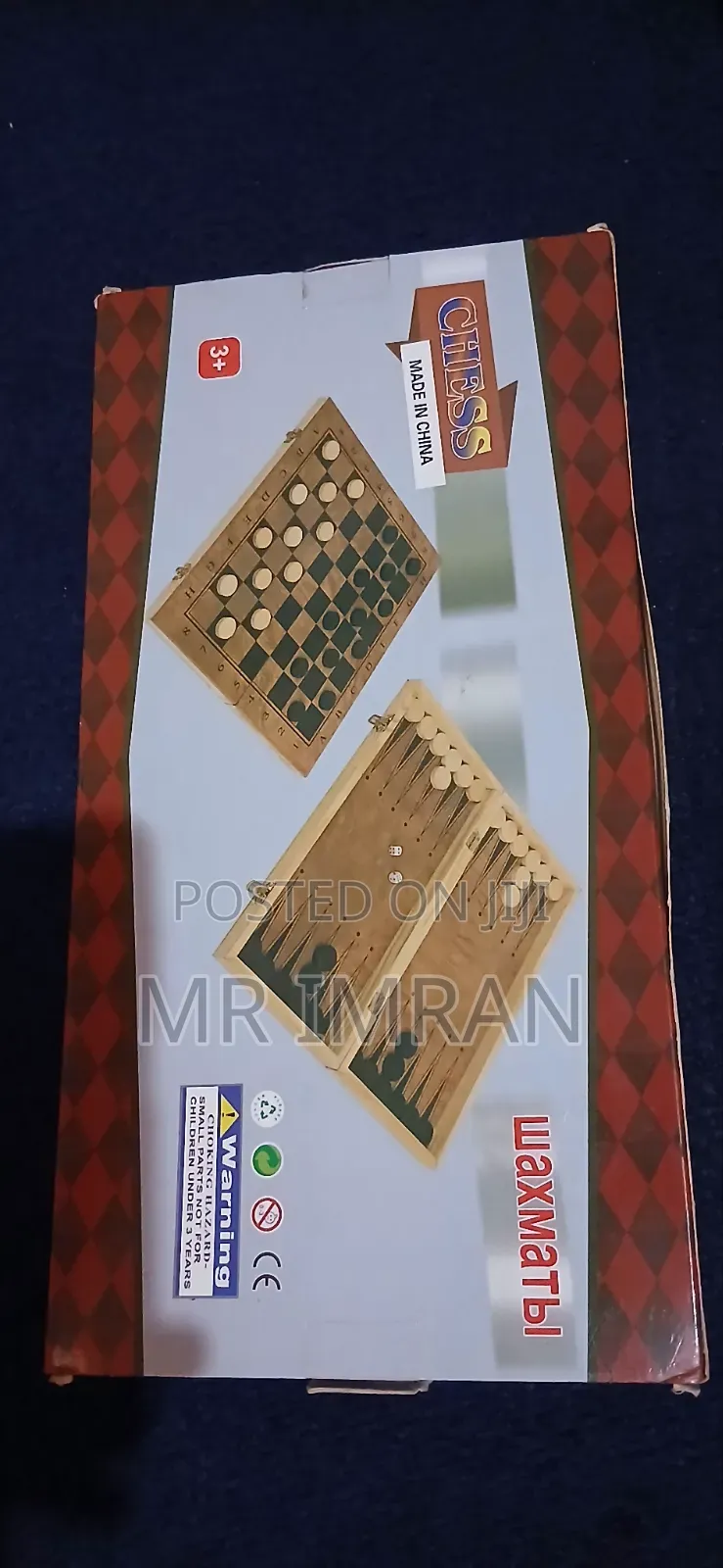 3-in-1 Wooden Board Game Set