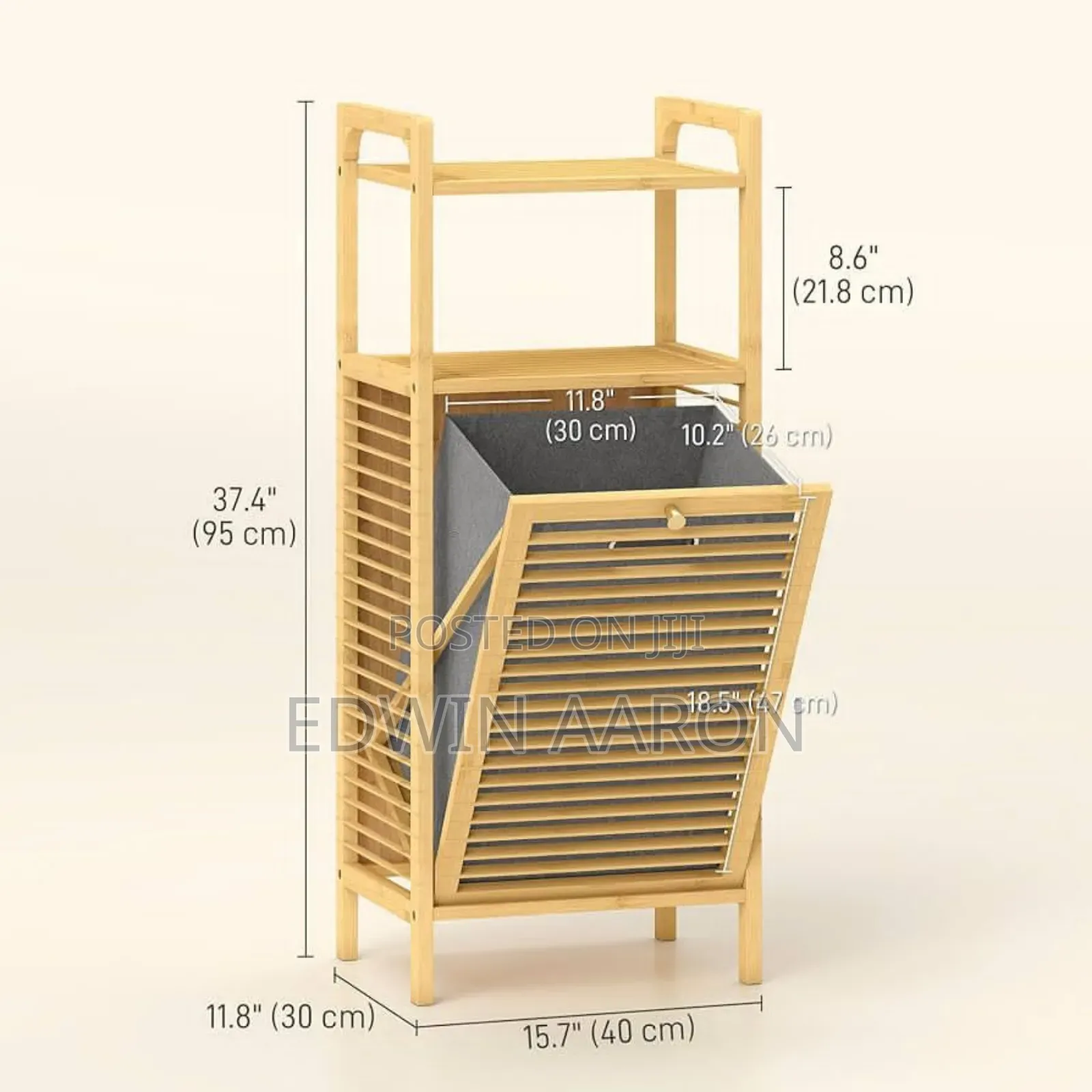 Bamboo Laundry Hamper With Shelves