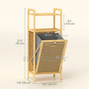 Bamboo Laundry Hamper With Shelves