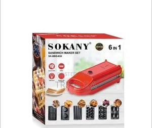 6 in 1 Sokany Sandwich Maker Set Sk BBQ 836