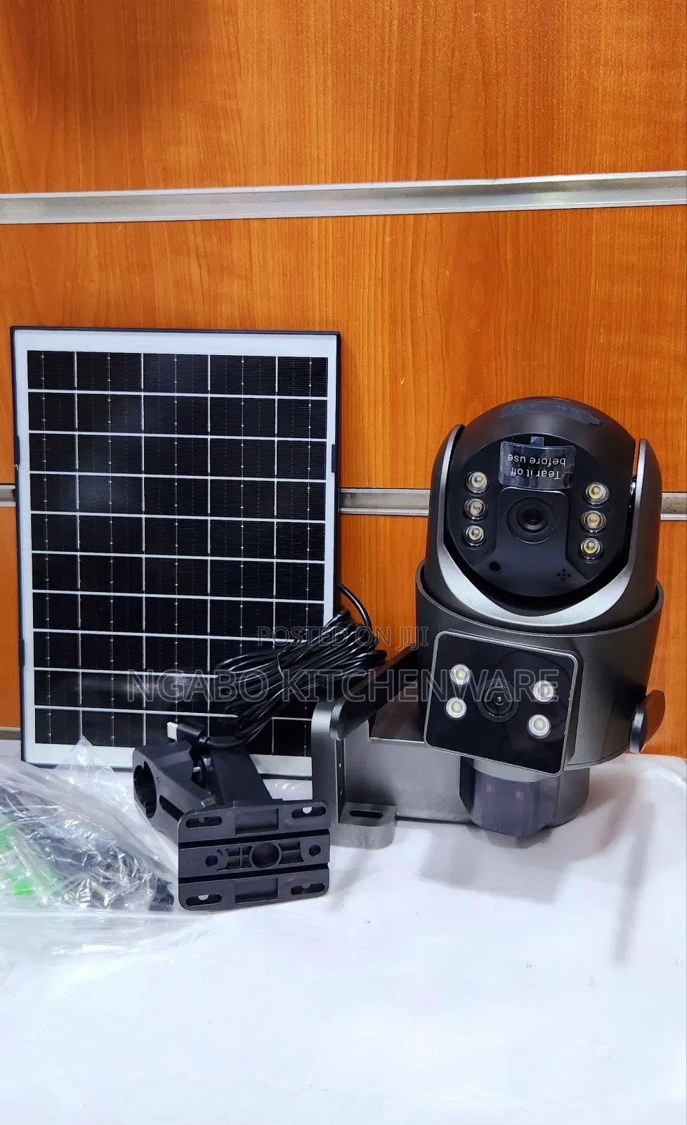 Dual-Lens Solar-Powered Security Camera System.