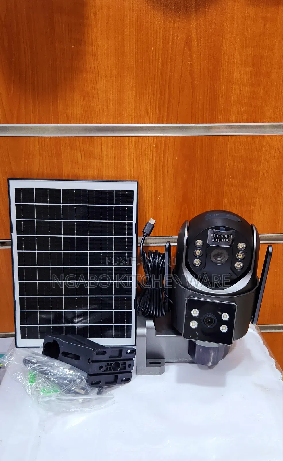 Dual-Lens Solar-Powered Security Camera System.