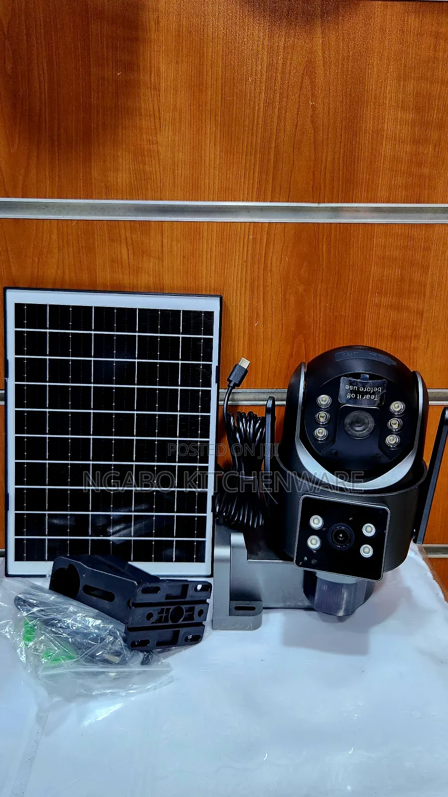 Dual-Lens Solar-Powered Security Camera System.