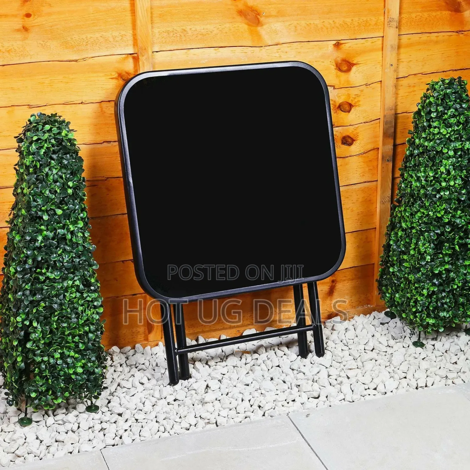 Folding Drinks Side Table, Foldable Coffee Table - Black