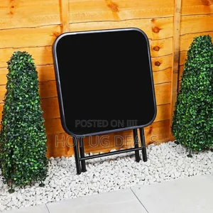 Folding Drinks Side Table, Foldable Coffee Table - Black
