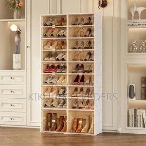 Collapsible Shoe Rack Organizer 9 Tiers-36 Pairs Foldable Shoe Cabinet
