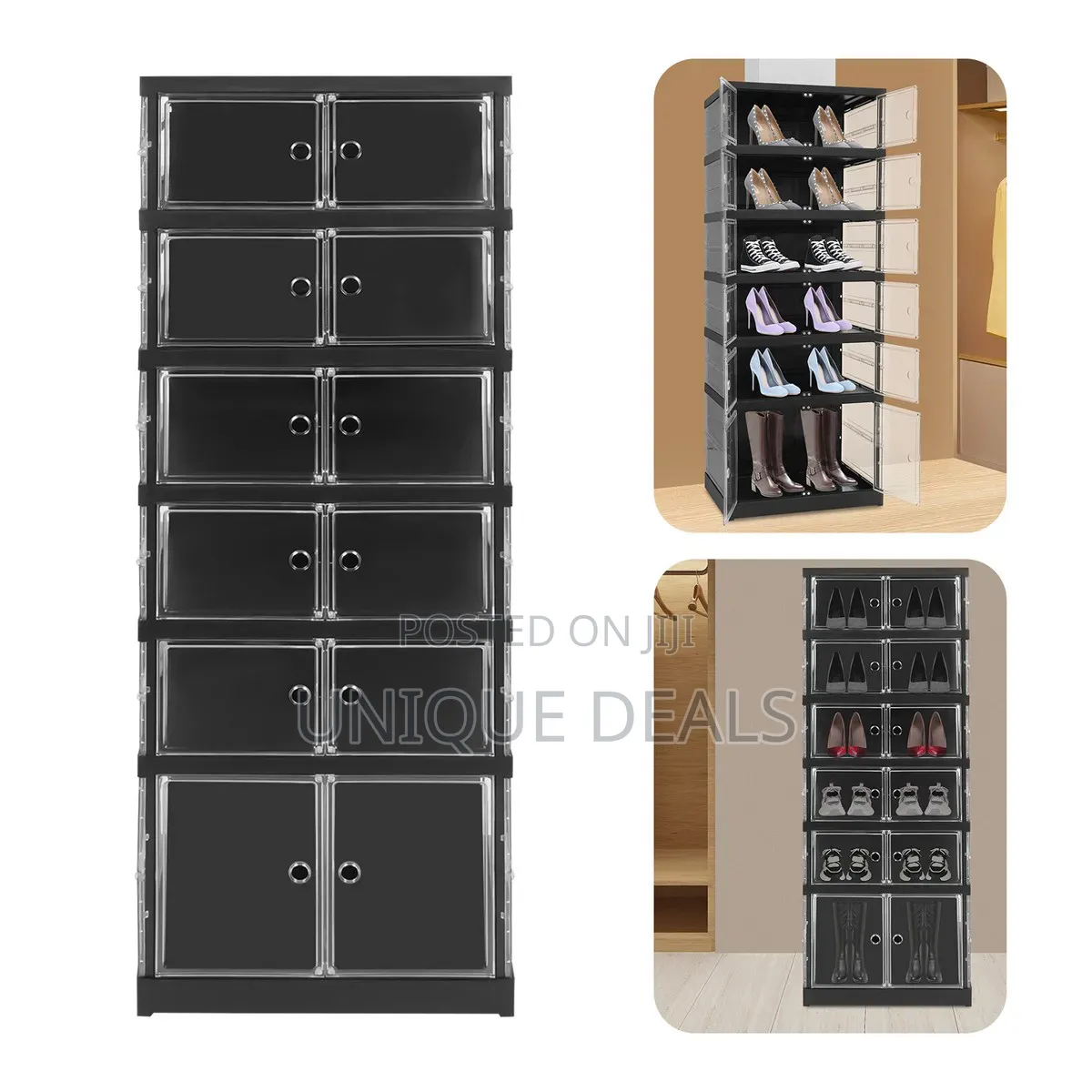 6-Tier Shoe Organizer, Home Foldable Shoe Storage Box