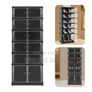 6-Tier Shoe Organizer, Home Foldable Shoe Storage Box