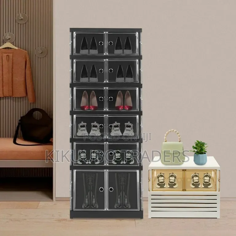 6-Tier Shoe Organizer, Home Foldable Shoe Storage Box