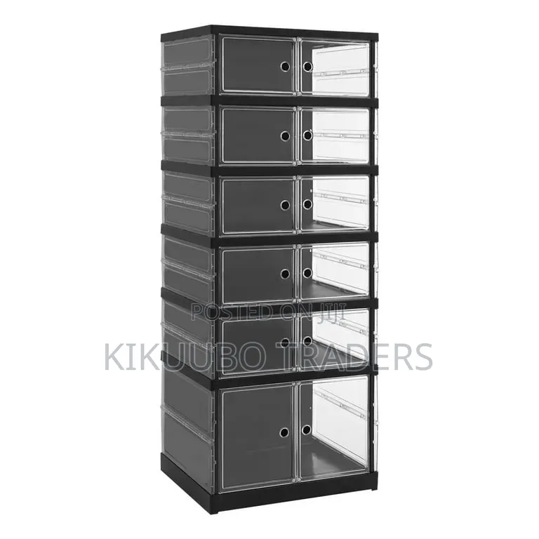 6-Tier Shoe Organizer, Home Foldable Shoe Storage Box