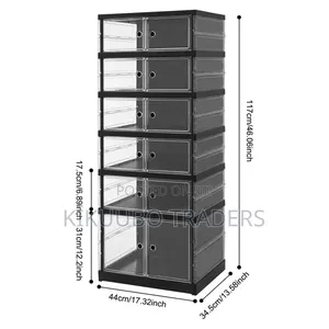 6-Tier Shoe Organizer, Home Foldable Shoe Storage Box